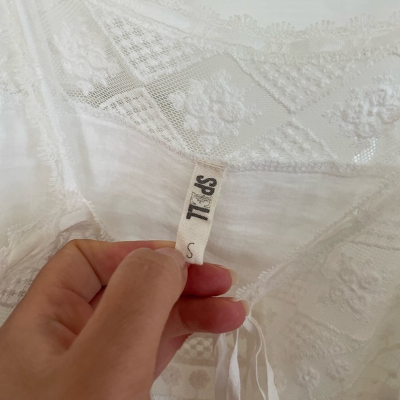 Spell Designs Gypsy Collective Peaches White Lace Cami Tank Top - Picture 9 of 10